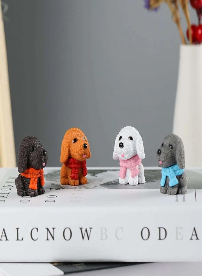 ascension 4 Pieces of Dogs Miniature Set Unique Gifts for Girlfriend Boyfriend Dog Miniature Set for Garden Décor, Living Room, Office, Restaurant Decoration, Doll House Decor - Image 2